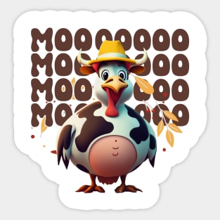 Funny Thanksgiving joke for farmers who raise cows Cute fake Thanksgiving turkey cow. Thanksgiving Funny Fake Cow Mo Thanksgiving Türkiye. Funny Thanksgiving joke for farmers who raise cows or grandpa, grandma, mom and dad Sticker